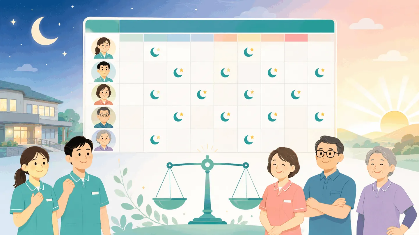 夜勤が特定の人に偏るのはなぜ?介護現場の原因と、公平に分担する方法
